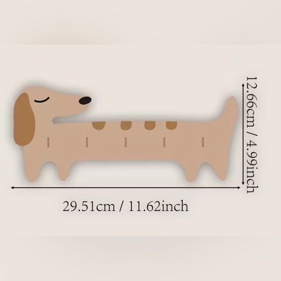 NEW Wooden Dachshund Key Holder - Black and Neutral - Picture 3 of 4